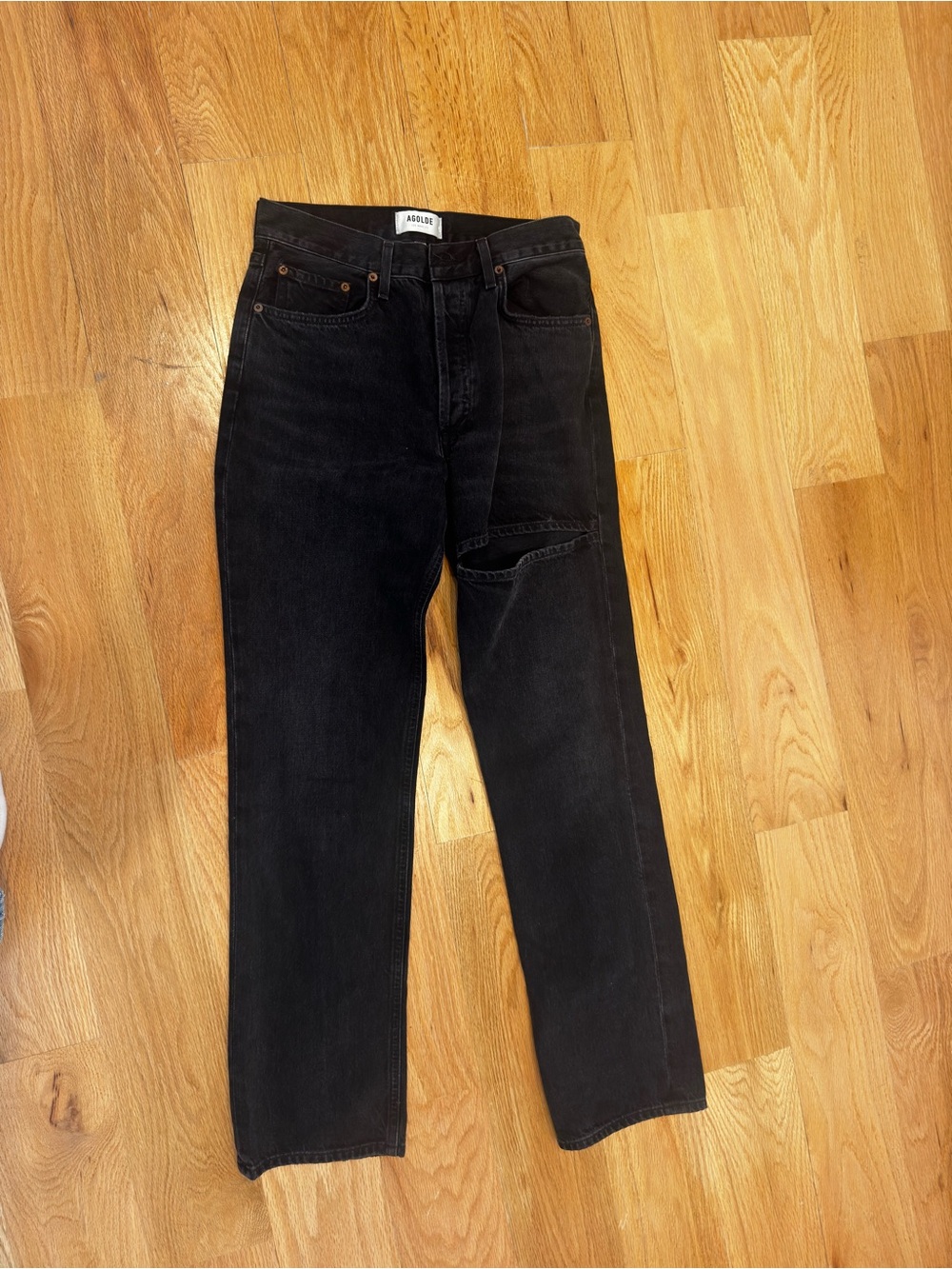 Agolde Black Straight-Leg Jeans